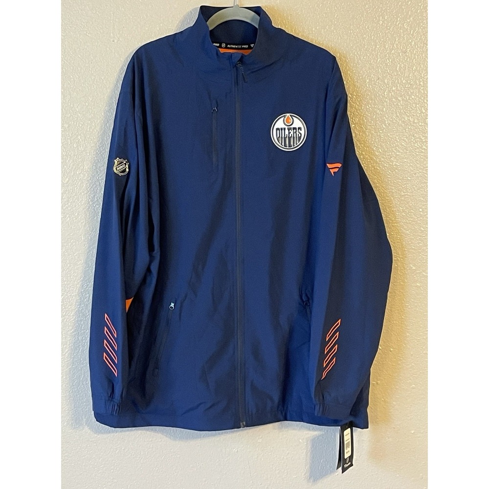 Men's 2XL NWT Edmonton Oilers Fanatics Authentic Pro Rinkside Full Zip Jacket